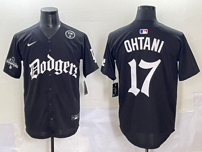Men 2025 Los Angeles Dodgers #17 Ohtani Black Seventh generation Joint Name Nike MLB Jersey style 16->los angeles dodgers->MLB Jersey